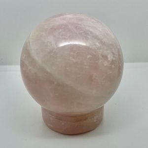 NWOT - Rose Quartz Crystal Sphere With Matching Holder